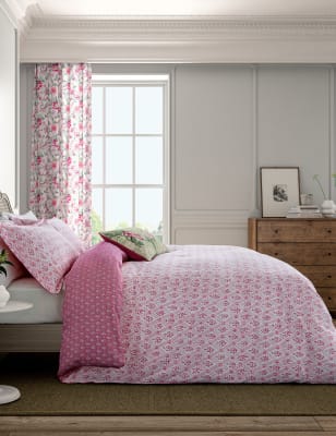 

English Heritage Pure Cotton St Johns Trellis Bedding Set - Pink, Pink