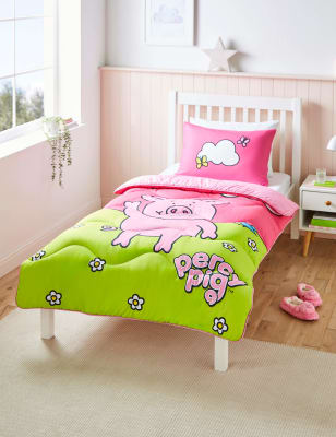 Night Lark Percy Pig 10.5 Tog Coverless Duvet Set - DBL - Pink, Pink