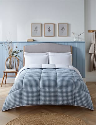 

Night Lark Bezuglose Bettdecke mit Gingham-Muster (Tog-Wert 4,5) - Dusty Blue, Dusty Blue