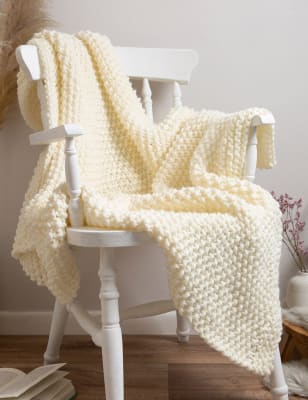 

Wool Couture Strickset Decke mit Perlmuster - Creme, Creme