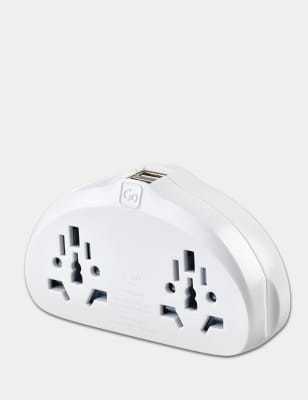 

Go Travel World-USA Travel Adaptor with USB - White, White