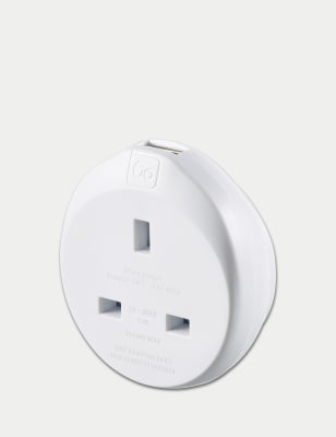 

Go Travel UK-USA Travel Adaptor with USB - White, White