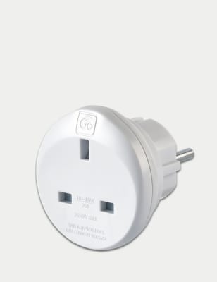 

Go Travel UK-EU Travel Adaptor - White, White