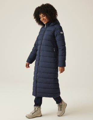 Regatta Women's Elender Padded Longline Puffer Coat - 12 - Purple, Navy,Purple,Beige