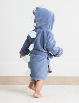 My 1St Years Boys Personalised Dinosaur Fleece Dressing Gown (0 Mths-7 Yrs) - 1-2Y - Blue, Blue