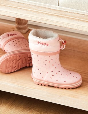 My 1St Years Girls Personalised Pink Spot Wellies (4 Small-10 Small) - 5 S - Pink Mix, Pink Mix