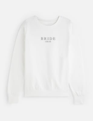 Dollymix Women's Personalised Bride Sweatshirt - XS - White, White