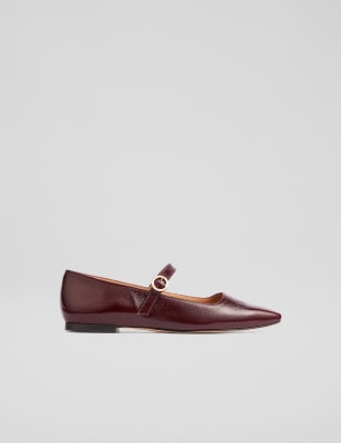 Lk Bennett Women's Leather Patent Flat Square Toe Shoes