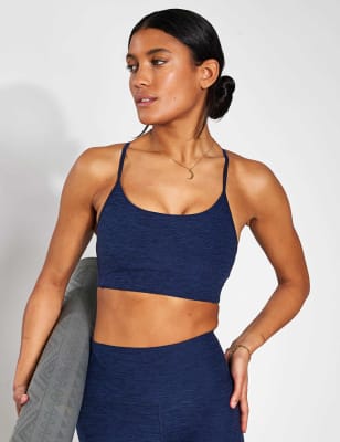 Ymo Women's SoftLuxe Non Wired Sports Bra - Charcoal, Charcoal,Navy