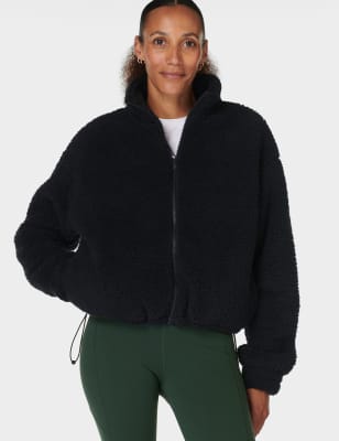 Sweaty Betty Women's Canyon Funnel Neck Zip Fleece Jacket - M - White, Black,White