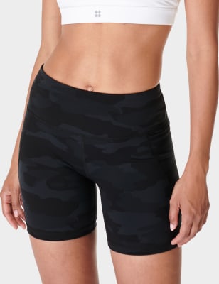 Sweaty Betty Women's Power 6 Biker Gym Shorts - L - Black, Black Mix,Navy,Black