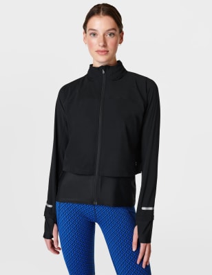 Sweaty Betty Women's Fast Track Funnel Neck Running Jacket - M - Black, Dark Purple,Navy,Black