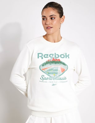 Reebok Women's Classic Court Sport Cotton Rich Sweatshirt - M - Soft White, Soft White