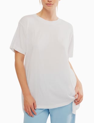 Fp Movement Women's Leg Day Pure Cotton Oversized T-Shirt - White, White