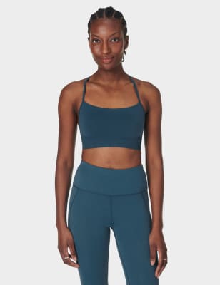 Sweaty Betty Women's Spirit Restored Yoga Bra - L - White, White,Black,Blue