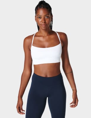 Sweaty Betty Women's Spirit Restored Yoga Bra - L - White, White,Duck Egg,Black