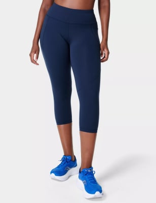 Sweaty Betty Women's Power Cropped Leggings - M - Navy, Navy,Black