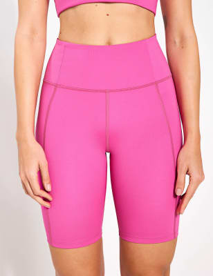 Girlfriend Collective Women's Compressive High Waisted Sports Shorts - Dark Pink, Dark Pink