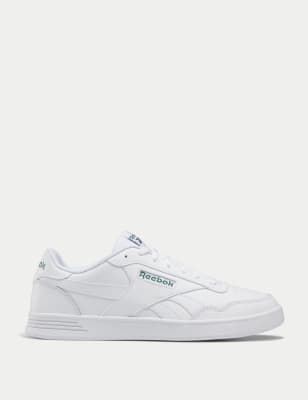 Reebok Men's Court Advance Leather Trainers - 9 - White, Beige Mix,Black,White