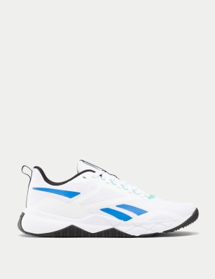 Reebok Men's NFX Trainers - 10 - White Mix, Light Blue,White Mix