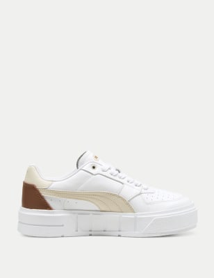 Women's Cali Court Leather Trainers - 6 - Soft White, White,White Mix,Soft White