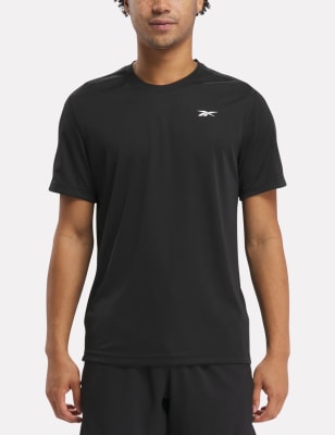 Reebok Men's Training Tech Crew Neck Sports T-Shirt - L - Black, Black,Khaki,Navy