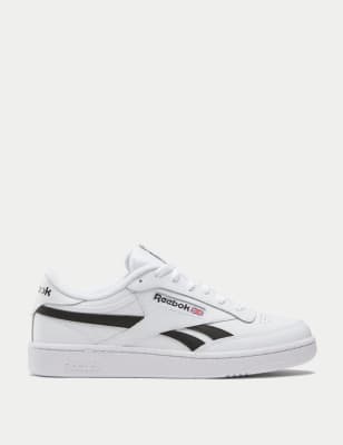 Reebok Men's Club C Revenge Leather Trainers - 9 - White/Black, White/Black,White Mix