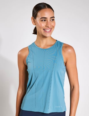 Born Women's Slim Fit Round Neck Vest Top - Teal, Coral,Teal,Navy