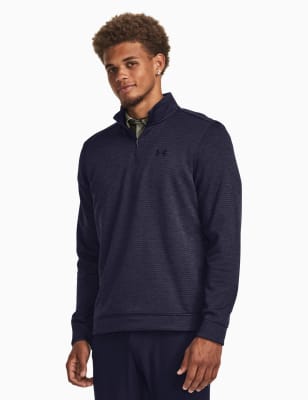 Under Armour Men's Storm Quarter Zip Funnel Neck Fleece - Dark Navy, Cobalt,Dark Navy