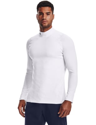 Under Armour Men's Cold Gear Armour Funnel Neck Baselayer Top - White, Charcoal,White