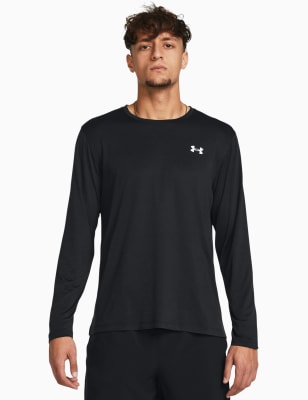 Under Armour Men's Launch Long Sleeve Training Top - M - Black, Black,Cobalt