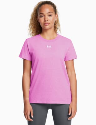 Under Armour Women's Campus Core Cotton Rich Crew Neck T-Shirt - XS - Mauve, Mauve