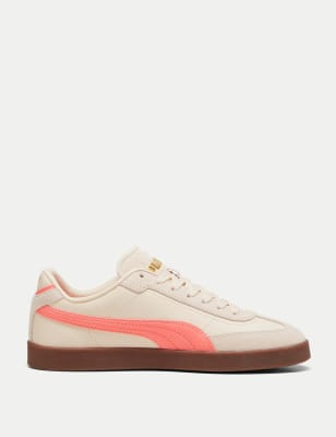 Puma Women's Club II Era Leather Trainers - 6 - Ivory Mix, Ivory Mix,Pink Mix,Duck Egg