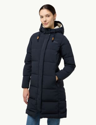 Jack Wolfskin Women's Nordlicht Feather & Down Hooded Puffer Coat - 14 - Dark Navy, Dark Navy