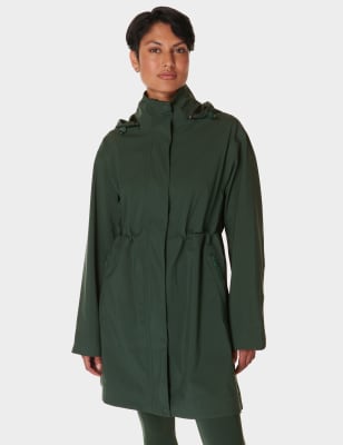 Sweaty Betty Women's Guide Waterproof Longline Parka - Dark Green, Dark Green