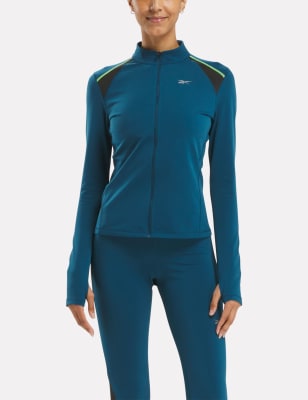 Reebok Women's Warming Running Jacket - S - Navy Mix, Navy Mix