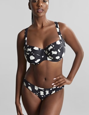 Panache Women's Black Sand Olivia Printed Wired Bikini Top - 34G - Black Mix, Black Mix