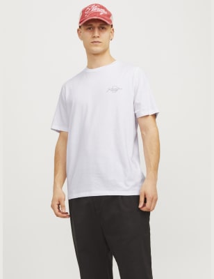 Jack & Jones Men's Jjferris Tee Ss Crew Neck - L - White, White