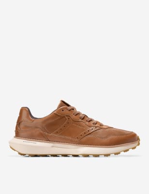 Cole Haan Men's Grandpro Ashland Leather Lace-Up Trainers - 9 - Tan, Tan,Navy