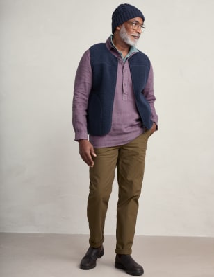 Seasalt Cornwall Men's Pure Linen Garment Dyed Overshirt