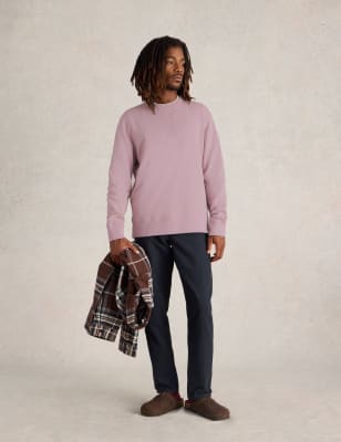 White Stuff Men's Pure Cotton Crew Neck Sweatshirt - XL - Pink, Pink