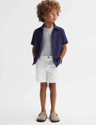 Reiss Boys Cotton Rich Chino Shorts (3-14 Yrs) - 9-10Y - Dark Blue, Dark Blue