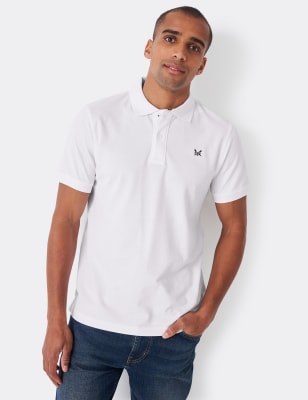 Crew Clothing Men's Pure Cotton Piqu Polo Shirt - Light Pink, White,Light Pink,Dark Navy,Black,Dark