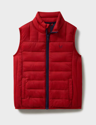 Crew Clothing Boys Gilet (3-12 Yrs) - 7-8 Y - Medium Red, Green,Medium Red