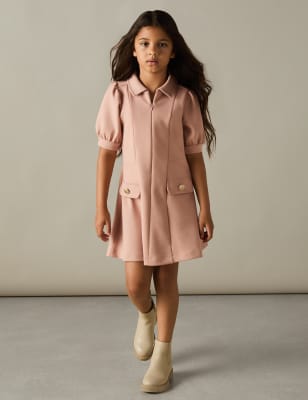 Reiss Girls Collared Zip Dress (4-14 Yrs) - 10-11 - Pink, Pink