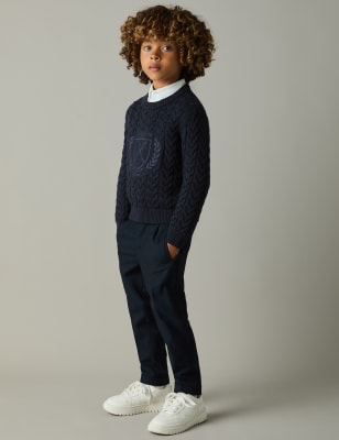 Reiss Boys Cable Knit Jumper (3-14 Yrs) - 8-9 Y - Navy, Navy