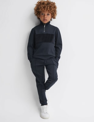 Reiss Boys Half Zip Sweatshirt (3-14 Yrs) - 8-9 Y - Dark Blue, Dark Blue