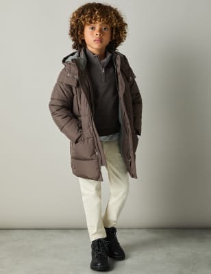 Reiss Boys Hooded Padded Jacket (3-14 Yrs) - 5-6 Y - Brown, Brown