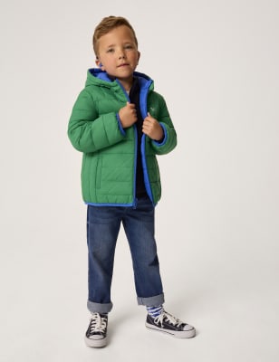 Crew Clothing Boys Lightweight Reversible Jacket (3-12 Yrs) - 5-6 Y - Green, Green,Khaki