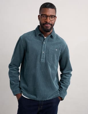 Seasalt Cornwall Men's Pure Cotton Corduroy Overshirt - XL - Dark Teal, Dark Teal